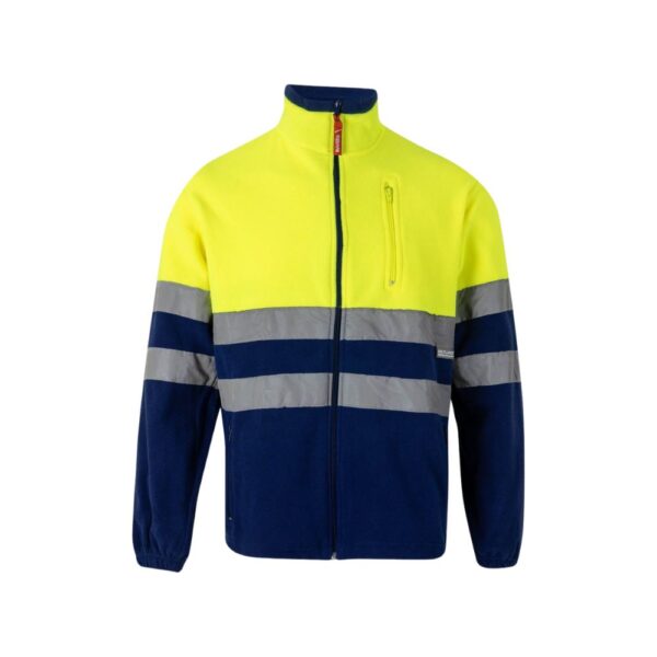 polar ostrzegawczy, polar odblaskowy, kurtka pstrzegawcza, polar żółto-granatowy